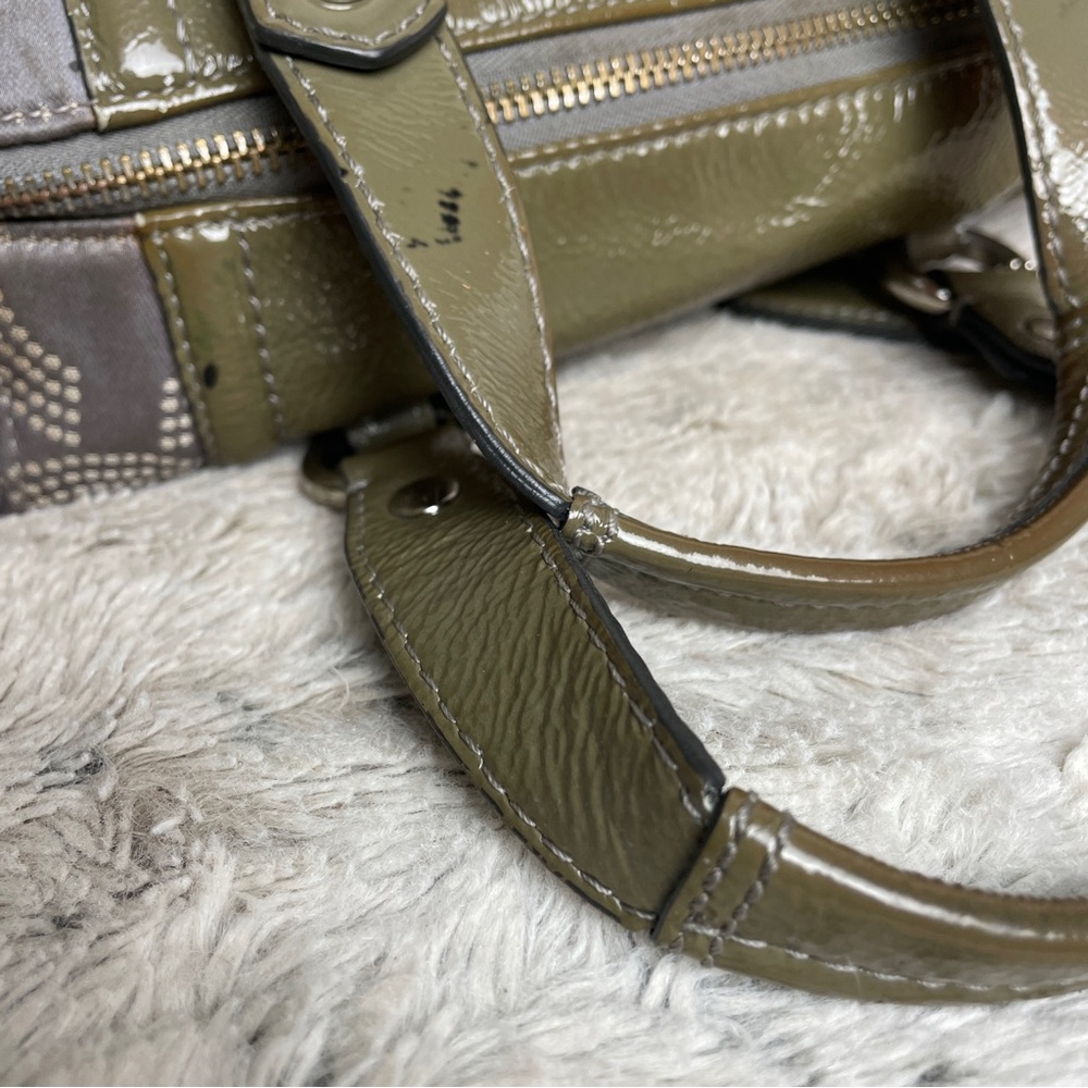 Coach Ashley Dotted OP Signature Satchel Purse Gray - Picture 10 of 13